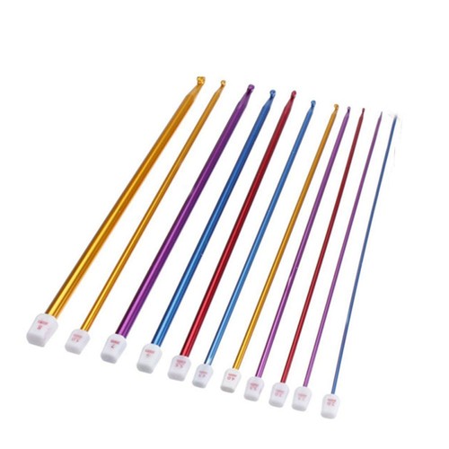 Tunisian Afghan 10.6/'/' Crochet Hook Multicolour Knit Needles Set Aluminum