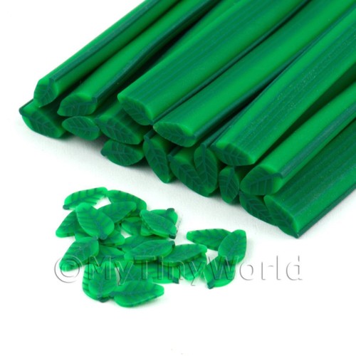 Bastones de hoja verde 3x Hecho a Mano-Arte en Uñas dnc03