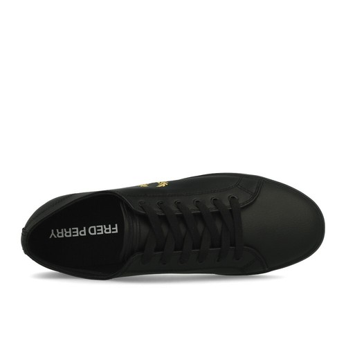 Fred Perry Kingston Leather Black 1964 Gold Schuhe Sneaker Schwarz Weiß Gold