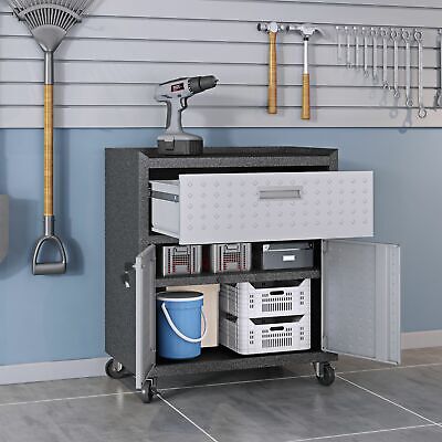 Details about / Fortress Textured Metal 31.5/" Garage Mobile Cabinet with 1 Full Extension Dra...