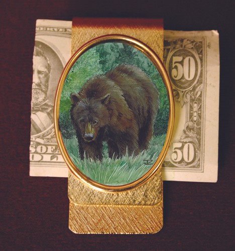 WOOD BADGE SPRING BEAR MONEY CLIP GOLD WOODBADGE