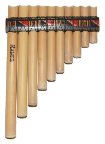 NATURAL BAMBOO FROM PERU CASE INCLUDED ITEM IN USA PAN FLUTE-10 PIPES