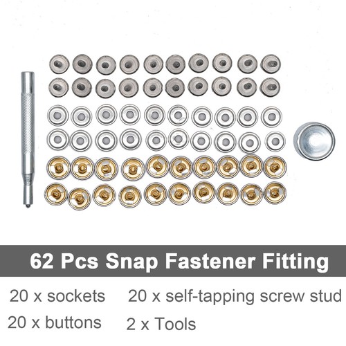 Stainless Steel Canvas to Screw Press Stud Snap Kit Boat Cover Fitting Fastener