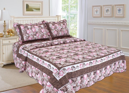 bedspread and coverlet with Floral Prints 86 All For You 3PC quilt set