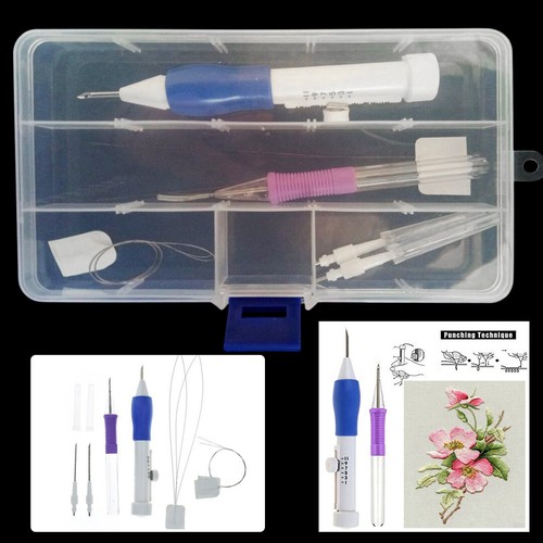 DIY Magic Embroidery Pen Set Punch Needle Stitching Knitting Tools Threaders Kit