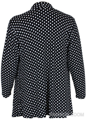 NUOVA linea donna taglie forti a Pois Manica Lunga Cascata Aperto Cardigan Top 14-28