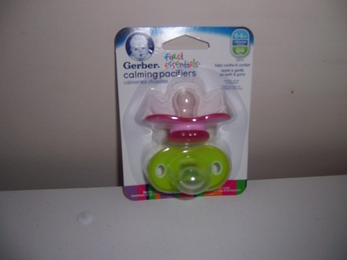 Gerber calming pacifiers first essentials 0-6 months pink new