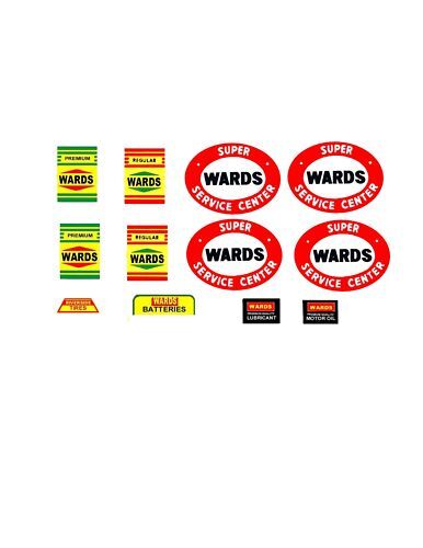 MARX SUPER WARDS TOY GAS SERVICE STATION DECAL SET