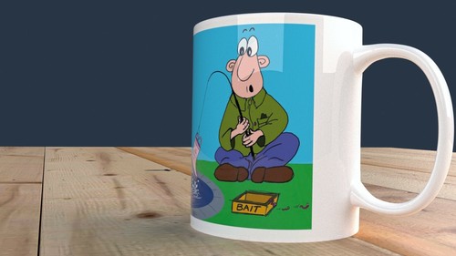 Fishing Excuses funny cartoon novelty coffee or tea mug for that someone special