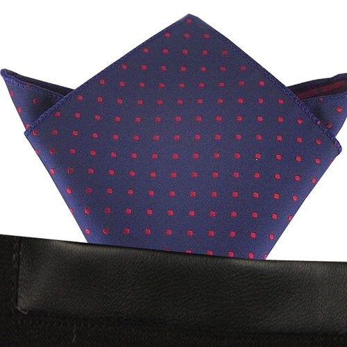 Azul con Lunares Rojos Hombres Pañuelo Bolsillo Cuadrado Pañuelo boda fiesta T29