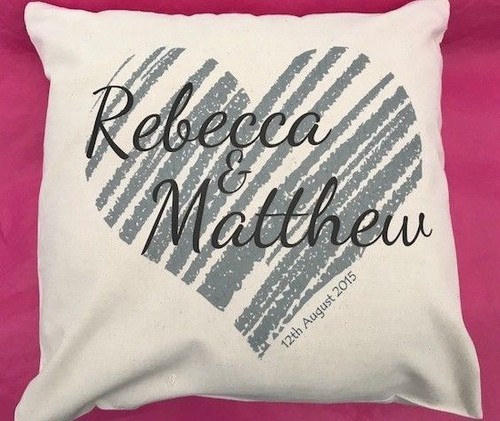 wedding Personalised /'Love/' Cushion Cover 45 x 45cm cotton canvas valentines