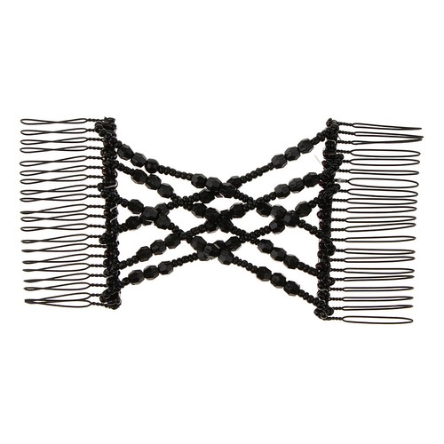 2 Stück Stretch Doppelclip Kämme Haarkämmchen Hairclip mit Perlen Dekor
