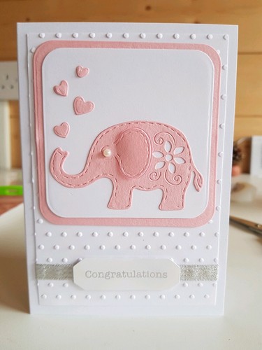 handmade baby girl card