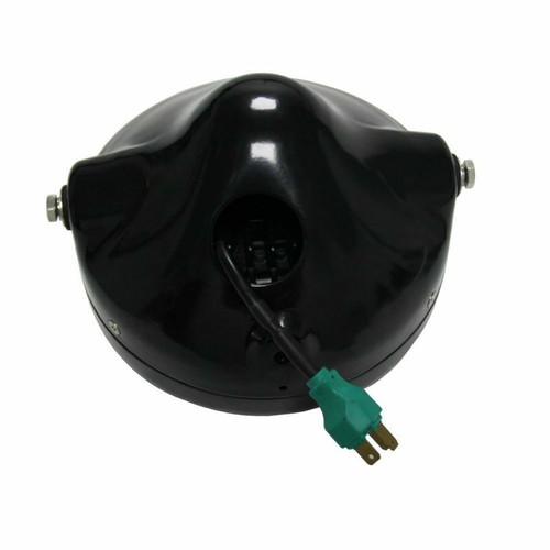 7/" LED Headlight Projector DRL Hi-Lo Beam+Black Mounting Bucket for Motorcycles