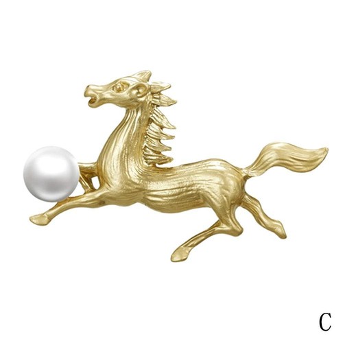 12 Zodiac Animals Dragon Dog Gold Brooch-Pin Collar Badge Costume-Jewelry