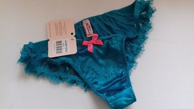 AGENT PROVOCATEUR SUPER RARE VINTAGE TURQUOISE LAVELLE BRIEF 3 MEDIUM UK 10 BNWT