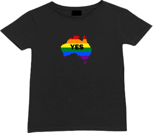 YES VOTE T-SHIRT marriage equality australia rainbow lgbt gay rights Ladies NEW