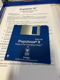 POPULOUS 2 - AMIGA - ORIGINAL CIB TESTED - BIG BOX VINTAGE 1991 NEAR MINT