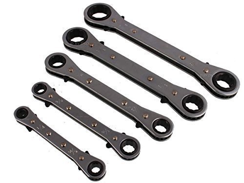 Set of 5 AF Ratchet Ring Spanners 1//4/" to 7//8/" A//F NEW