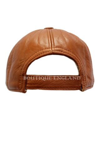 New BASEBALL Cap Tan Mens Ladies Real Soft Nappa Leather Hip-Hop Cap Hat