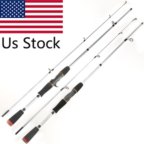 2.1M Carbon Fishing Rod Spinning Casting Lure Rod Saltwater Freshwater Pole