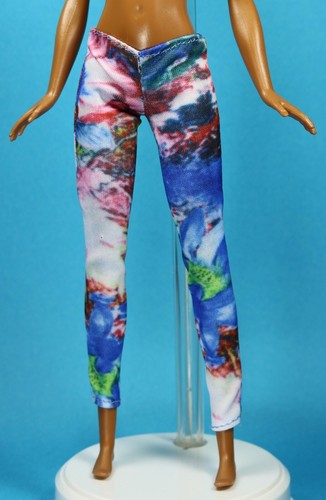 Sparkle Girlz Blue Green Print Knit Leggings Capris Barbie REGULAR PETITE Doll