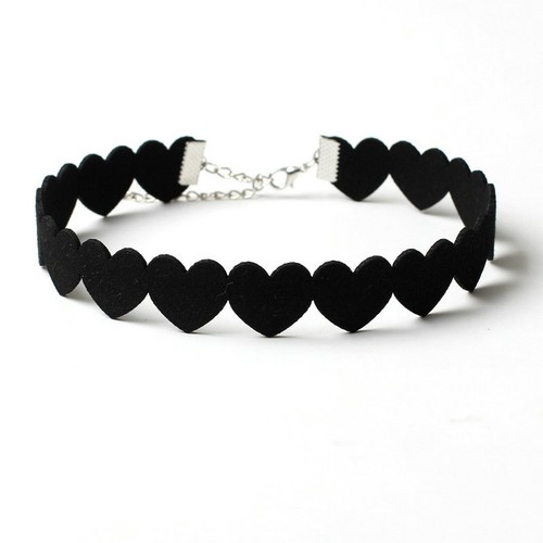 Women/'s Collar Black Necklace Love Heart Choker Simple Girl Elegant Jewelry New