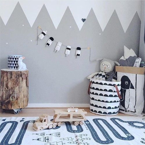 Baby Toys Canvas Storage Bag Laundry Basket Storage Bag With Leather Handbag UK
