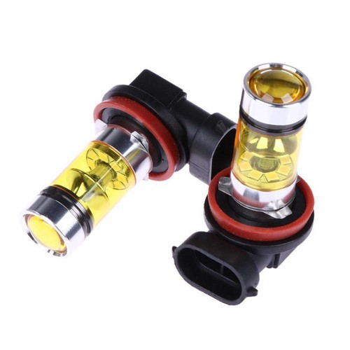 2 X High Power Led Lights 100W H8 H11 Yellow Fog Light 2828 20Led Headlight L SS