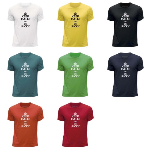 STUFF4 Boy/'s Round Neck T-Shirt//Keep Calm Be Lucky//CS