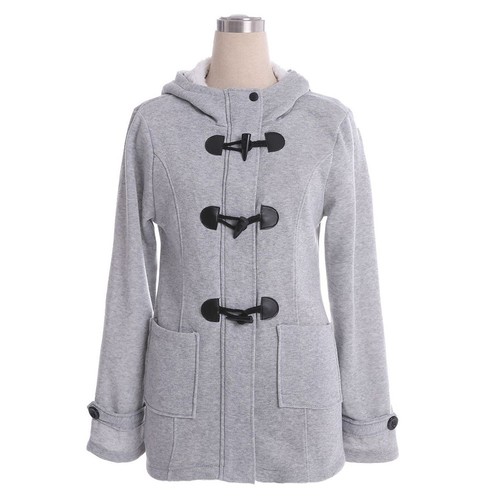 Women/'s Hooded Pea Coat Jackets Overcoat Thicken Slim Fitted Outerwear Plus Size