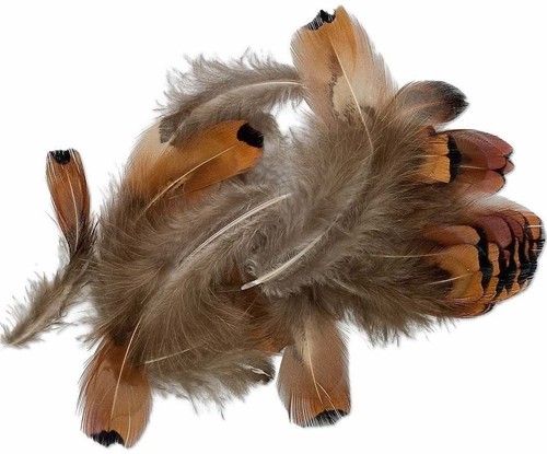 Approximately 60-100 0.07 Ounce Natural Pheasant Feathers with Natural Heart