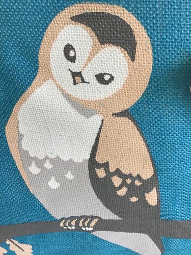 Brand new eco-friendly jute bag NIGHT OWL H30xW30xD20cm