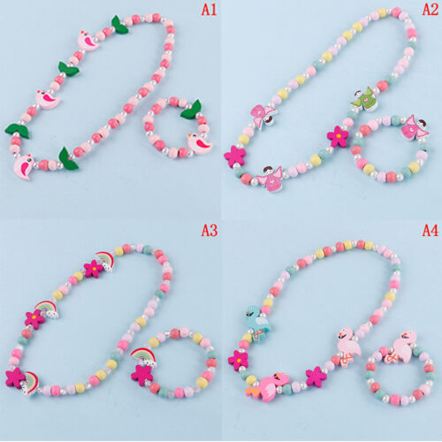 Kids children cartoon beads necklace jewelry girls gift new.