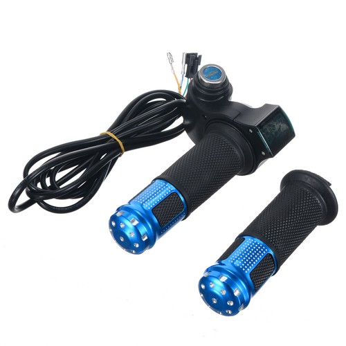 4//36//48//60V Electric Scooter E-Bike Throttle Grip Handlebar LED Digital Meter US