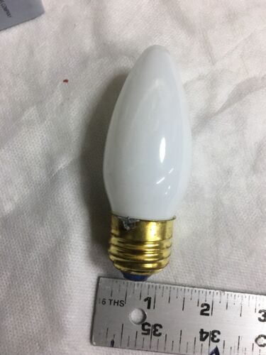WHITE B11 Torpedo Light Bulb 25B11/W 25 Watt Standard Base  # 03237  4-pcs 