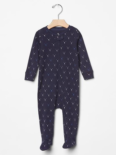 GAP Unisex Boy Girl One-piece Long sleeve Bear Navy Cotton 0-3 3-6 6-9 557274