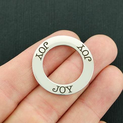 BFS1012 Quantity Options Joy Stainless Steel Charms Ring Affirmation Circle