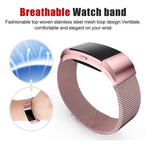 RoseGold Magnetic Stainless Steel Bands Replacement Wristband for Fitbit Charge2