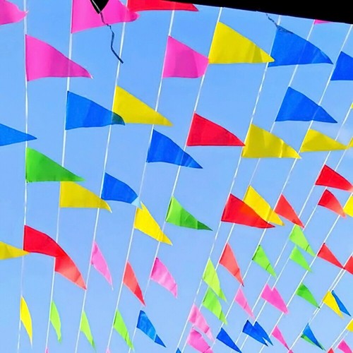 100 m Colorful Fabric Bunting Pennant Outdoor Banner Advertising Hanging Flag