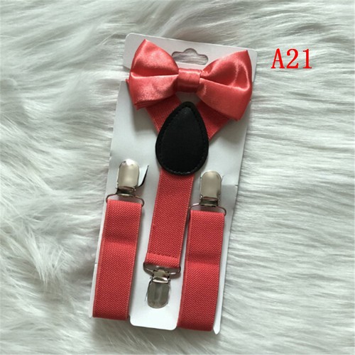 Baby Boys Kids Suspender and Bow Tie Matching Set Tuxedo Weddings Suits Party R