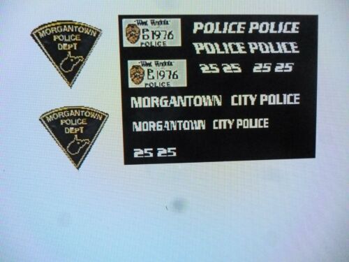 Morgantown West Virginia Police Patrol Car Decals 1:24