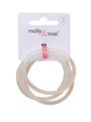 Set of 4 Girls Coloured Silicone Non Slip Hair Elastics Bobbles Ponios Bands