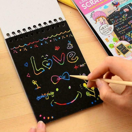 Bolsa De Regalo De Magia botín relleno dibujo Niños Juguetes Pintura Artística rayar la pintura libro UK