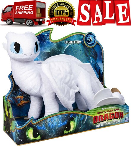 Deluxe Lightfury 14/" Plush Hidden World HOT NEW How to Train Your Dragon