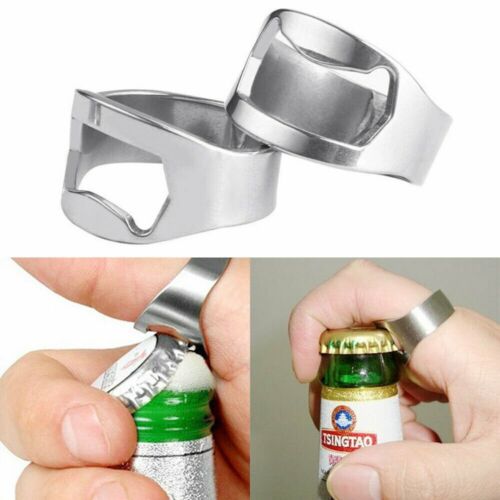5 PACK Portable Finger Thumb Ring Bottle Opener Stainless Steel Beer Tool Bar US 