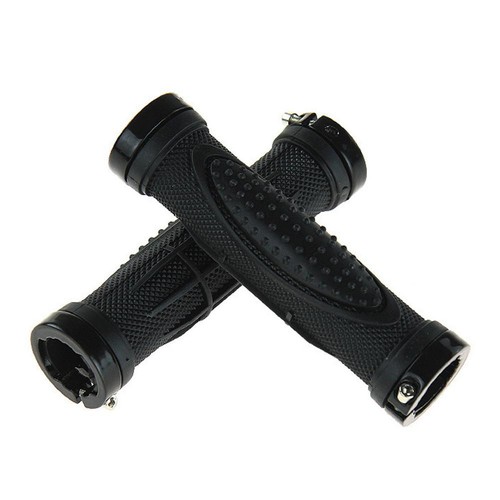Pair Of MTB Mountain BMX Bike Bicycle Lock On Locking Rubber Handle Bar Grips
