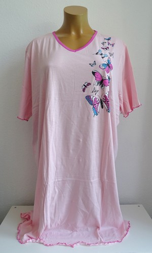 NEU Übergröße Damen Nachthemd Schlafshirt Nachtwäsche rosa oder grün Gr.60//62