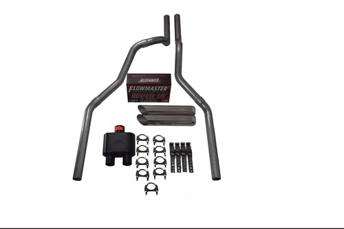 88-95 Chevy GMC CK1500 CK2500 2.5/" Dual Exhaust Flowmaster Super 10 W Slash Tips