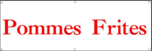Banner150cm x 50 cm Werbeplane // Gerüstplane Plane p28 Pommes // Imbiss